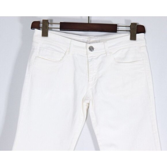 Chloé Women's US6 FR38 White Chalk Skinny Jeans Cotton Blend Low-Rise Slim Denim - Picture 2 of 8